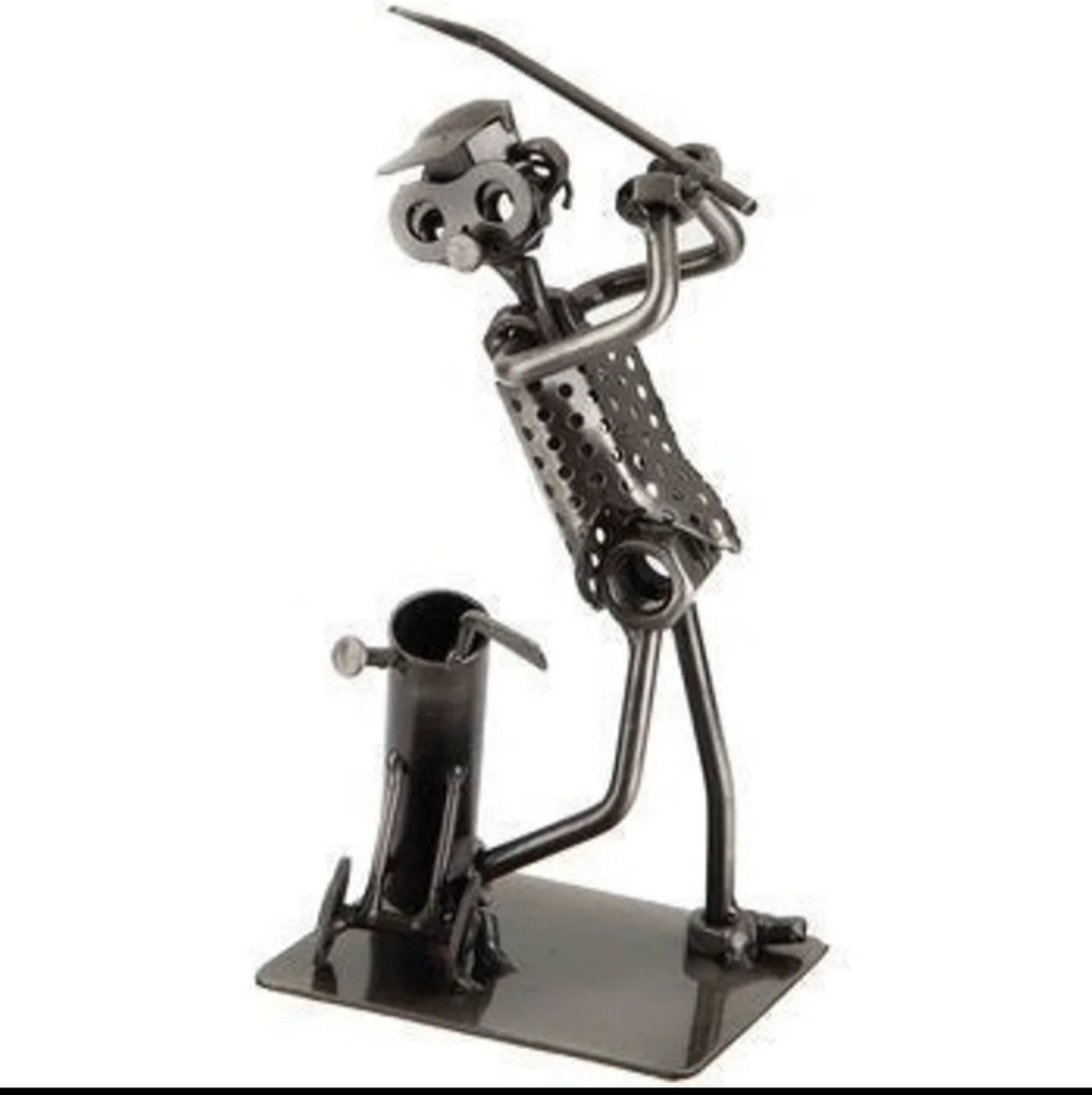 Nuts & Bolts Metal Golfer Figurine 7 1/4"  By Houzz BNWT RETIRED